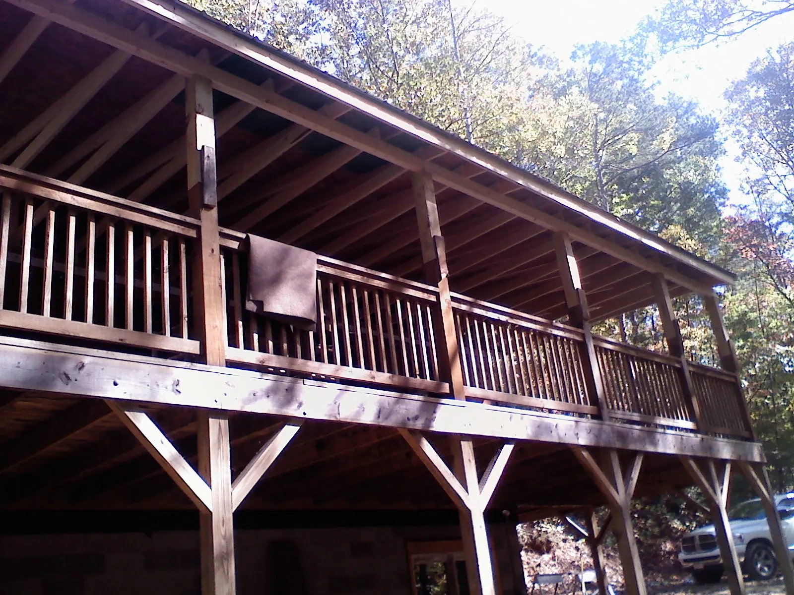 Timber framing under a new elevated porch and deck — Roof Leak Repair in Rio Grande by Roofing Brothers